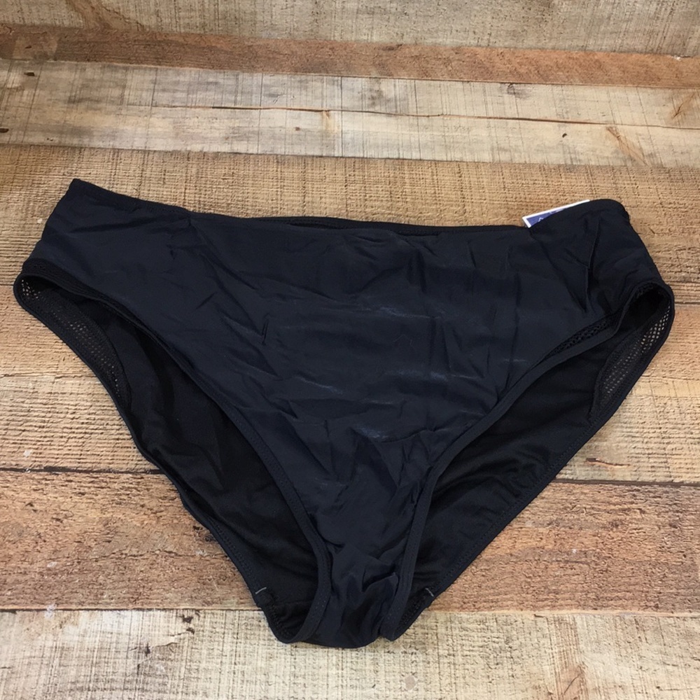 YMI‎ Swimwear Womens 3X Black Swim Bottoms Summer Mesh Swimsuit
